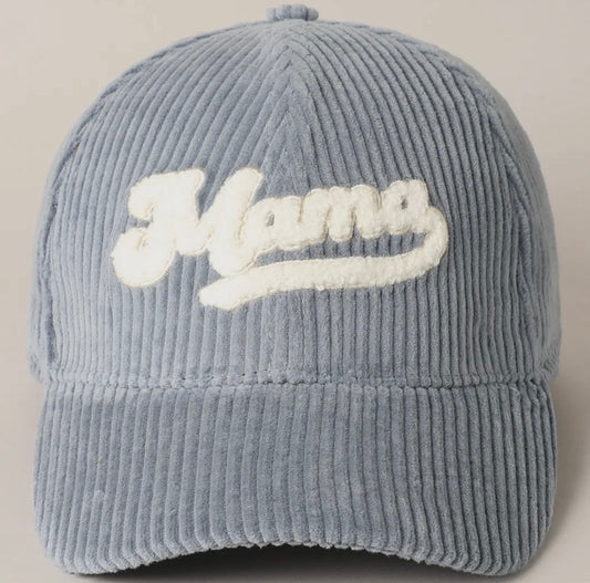 Mama Embroidered Corduroy Cap