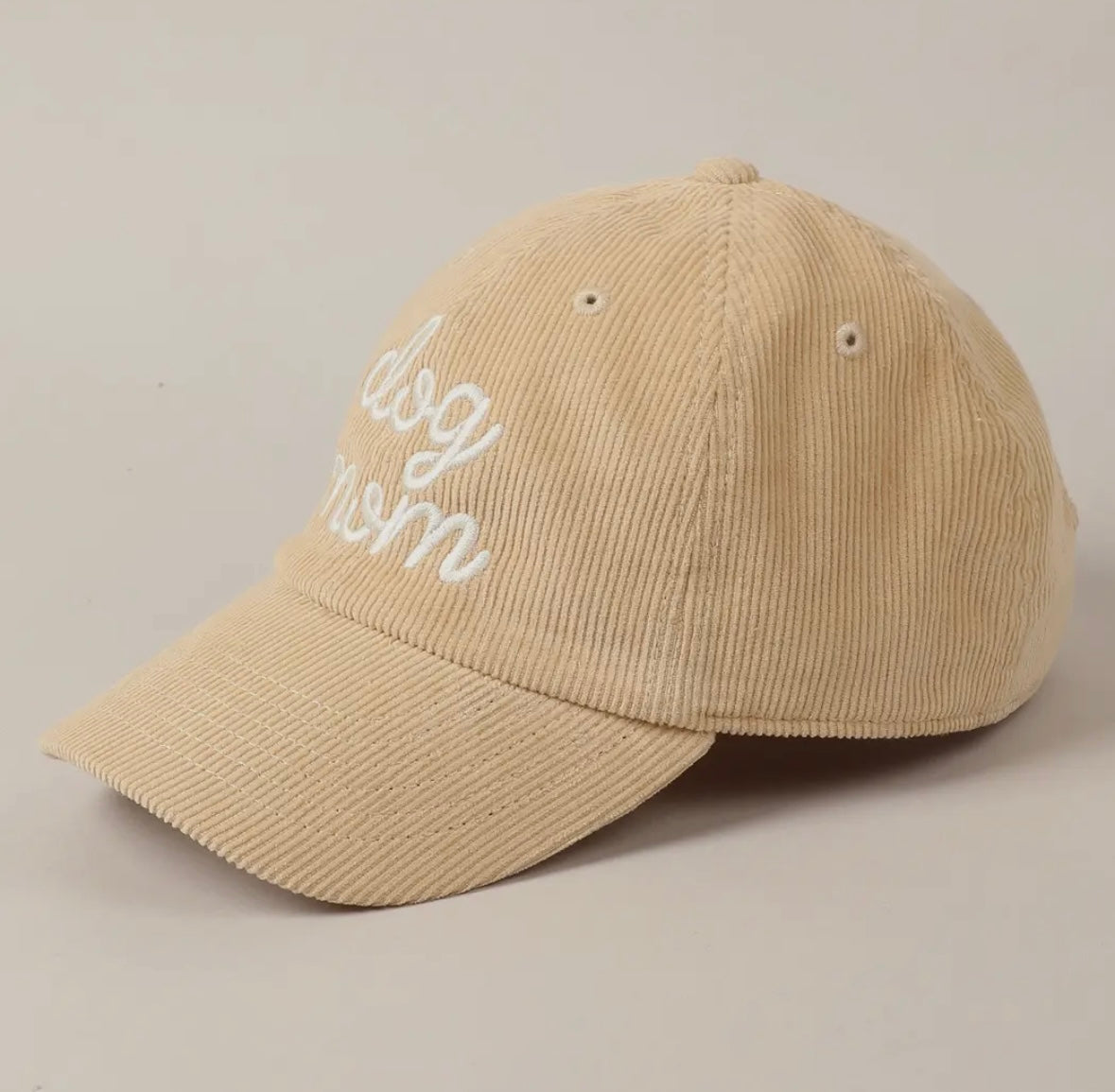 Dog Mom Corduroy Baseball Cap