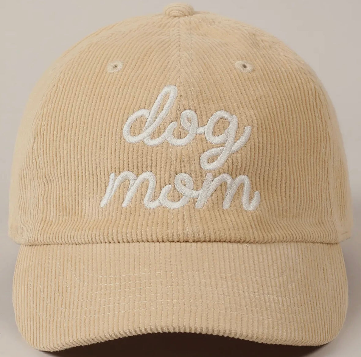 Dog Mom Corduroy Baseball Cap