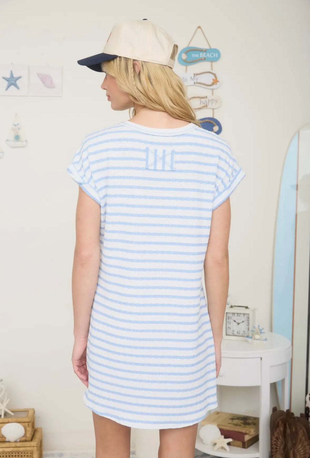 Stripe Short Sleeve Knit T-shirt Dress